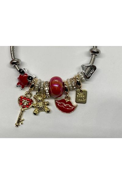 HEDİYEBOHÇAM Steel Bracelet Charm Bracelet with Key
