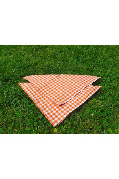 Angels' Collection Orange Gingham Serving Napkin Single - For Picnic Set