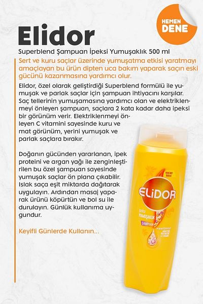 Elidor Superblend 500 Ml Hair Care Shampoo - Silky Softness