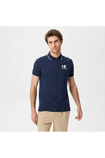 Nautica Чоловіча футболка з коміром-поло вільного крою