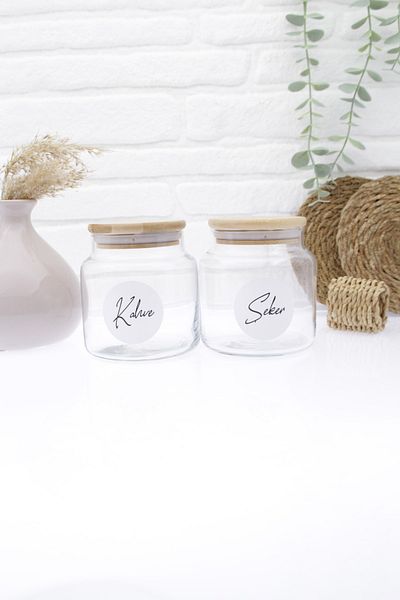 zezedesing Glass Coffee-Candy Storage Jar with Bamboo Lid 500ml