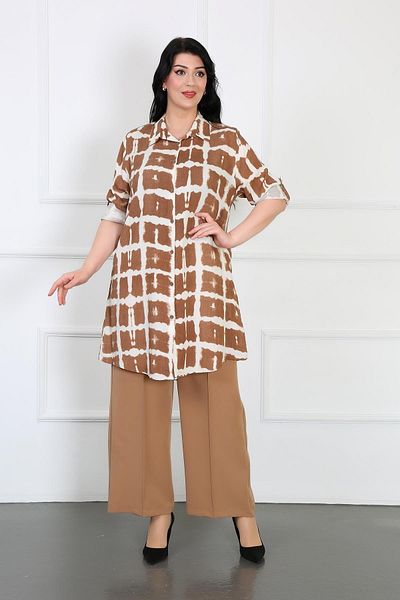By Alba Collection Γυναικείο χιτώνα από βαμβακερή βισκόζη με μαύρισμα σχέδιο