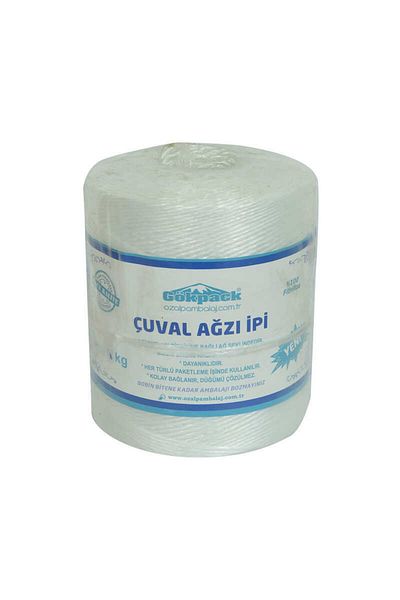 MMC GROUP Sack Mouth Rope 100 Percent Fibrilized Nylon Rope White 1000 Gr 1 Piece
