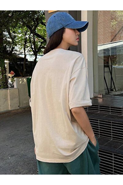 AFROGİYİM Γυναικείο μπλουζάκι Oversize - Different Mood Printed