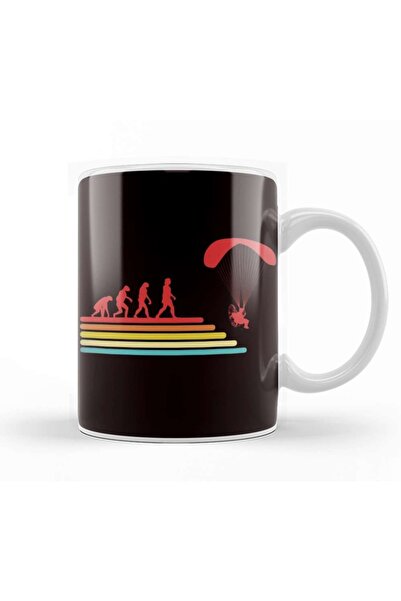 Retro Paramotor Pilot Evolution Paramotoring Ppg Parachute Mug Porcelain