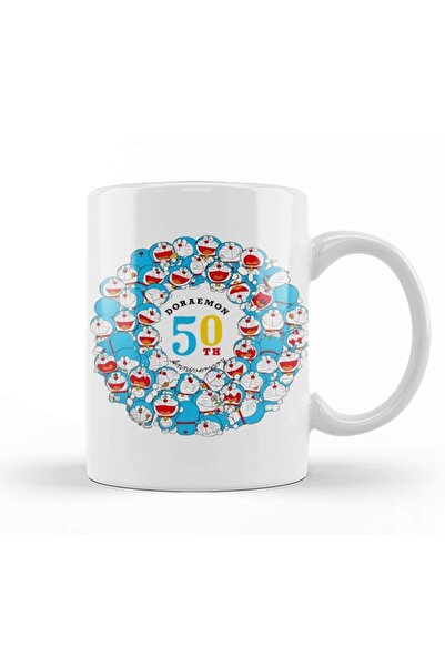 Baskı Dükkanı كوب دوريمون من البورسلين للذكرى الخمسين السعيدة