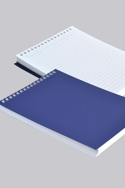 Kids Like A5 Striped 160 Sheets Navy Blue Plastic Cover Top Spiral Block Notepad - Premium Quality