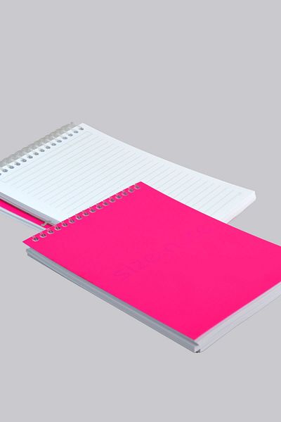 Kids Like A5 Lined 160 Sheets Pink Plastic Cover Top Spiral Block Notepad - Premium Quality