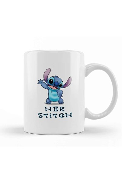 Baskı Dükkanı Lilo And Stitch Her Stitch Kupa Bardak Porselen