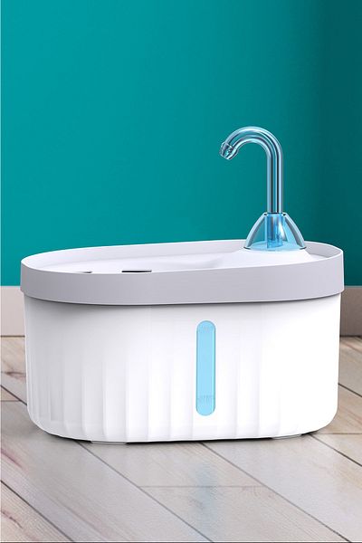 ATA HOME Aquata Automatic Cat Dog Water Dispenser LED Lighted Water Fountain Silent Water Waterfall with USB Connection 2.3 Lt