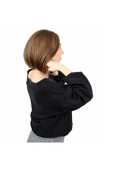 KONAK PERUK Short Fiber Synthetic Wig - Brown Without Bangs