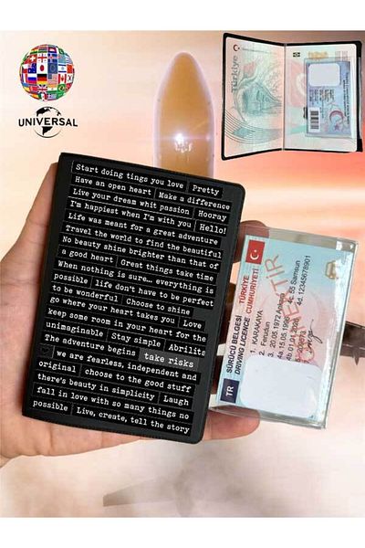 Cekuonline Take Risks Patterned Smooth Surface Leather Passport Cover Case Suitable for All Country Passports
