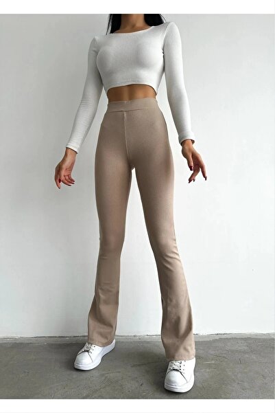 Swana Nagy és kis méretű női bordázott lábszárú leggings