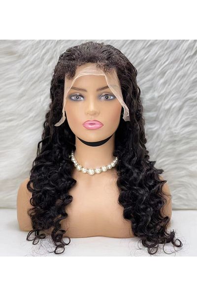 KONAK PERUK Natural 65-70cm Real Front Lace Tulle Wig - Dense Wavy