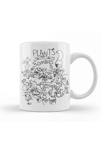 Baskı Dükkanı كوب بورسلين من Plants Vs Zombies Doodle Up