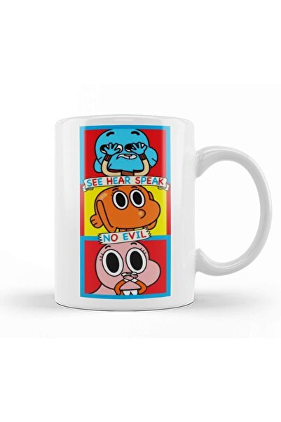 Baskı Dükkanı كوب بورسلين من Gumball Darwin Anais No Evil 02
