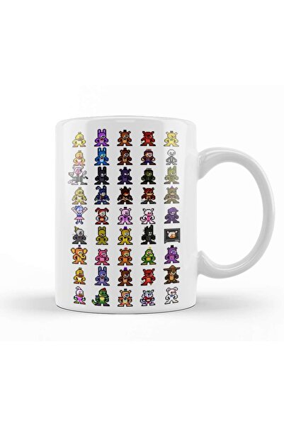 Baskı Dükkanı World Of Fnaf 8bit Pixel Art Kupa Bardak Porselen