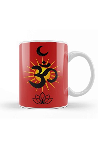 Sunny Ohm Moon And Lotus Ohm Symbol Mug Porcelain