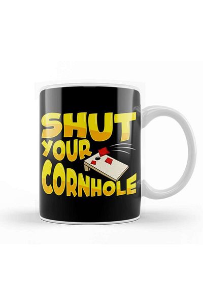 Baskı Dükkanı You Shuck At Cornhole Cute & Funny Shut Your Cornhole Bean Bag Tossing Mug Cup Porcelain
