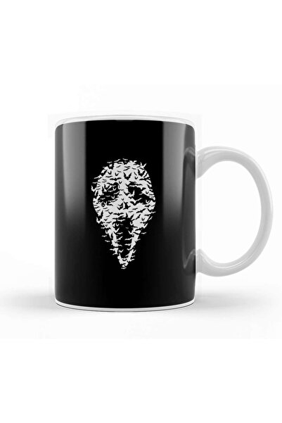 Baskı Dükkanı كوب كوب من البورسلين على شكل وجه شبح من Scream Ghost