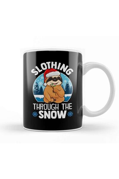 Baskı Dükkanı كوب بورسلين لطيف ومضحك من خلال كوب عيد الميلاد الثلجي