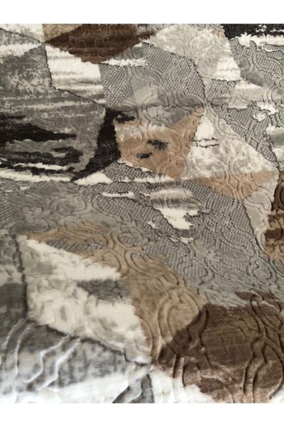 MBA Gray-Mink Hexa Embossed Non-Slip Based Washable Carpet-Runner