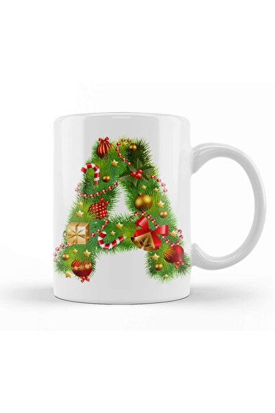 Baskı Dükkanı كوب خاص بليلة رأس السنة حرف A وبورسلين زجاجي