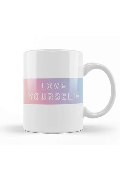 Baskı Dükkanı كوب بورسلين من BTS Love Yourself بلون باستيل متدرج