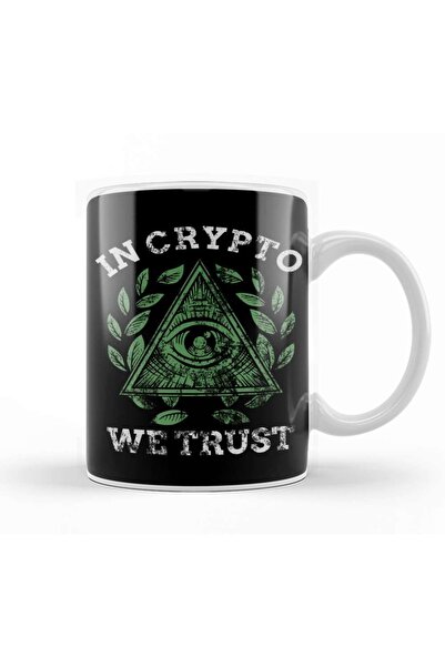 Baskı Dükkanı In Crypto We Trust Bitcoin Cryptocurrency Trading Mug Glass Por...