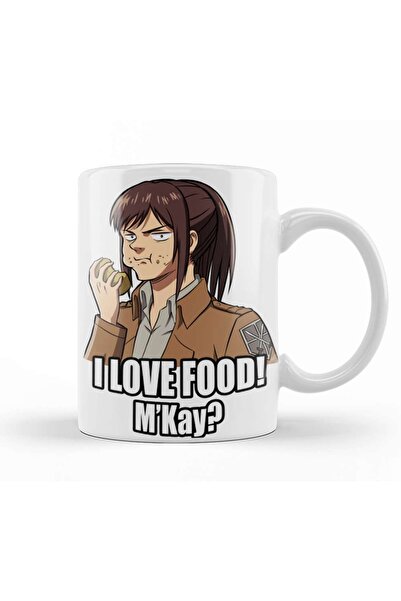 Baskı Dükkanı مج هجوم على العمالقة ساشا أنا أحب الطعام M'kay زجاجي من البورسلين