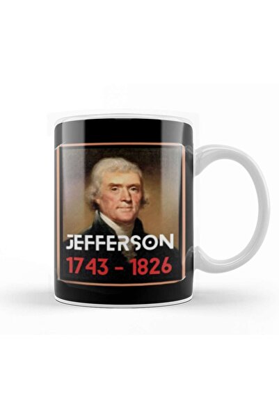 Baskı Dükkanı كوب جيفرسون ريترو رينبو ستايل من البورسلين