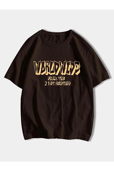Mad&Calf Unisex Worldwide From The 21st Century Printed Oversize T-shirt