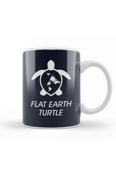 Baskı Dükkanı كوب بورسلين على شكل سلحفاة مسطحة على الأرض