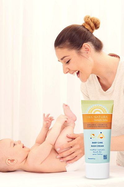 Iva Natura 2-Piece Organic Repairing and Preventive Baby Diaper Rash Cream with St. John's Wort Extract 75 ml