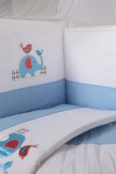 Generic Brand 60x120 Elephant Patterned 9 Piece Baby Sleeping Set with Mosquito Net