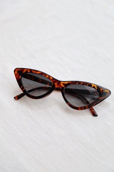Mathilda Aksesuar Leopard Pattern Cat Eye Sunglasses