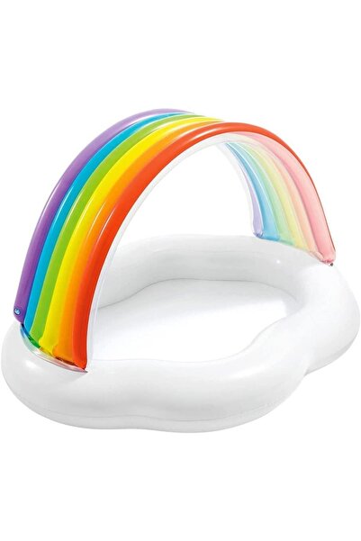 Intex Gökkuşağı Bulut Gölgelikli Şişme Bebek Havuzu 142 Cm