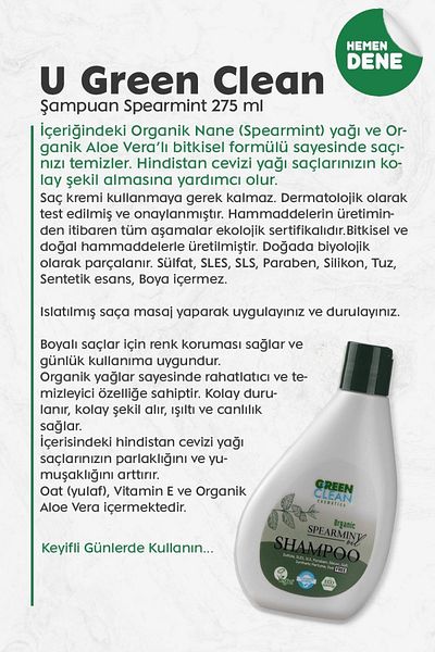 Green Clean Spearmint Shampoo - 275 ml