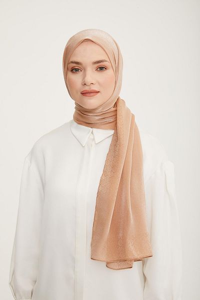 Armine Shiny Logo Detailed Shawl Milk Bowl Brown Color