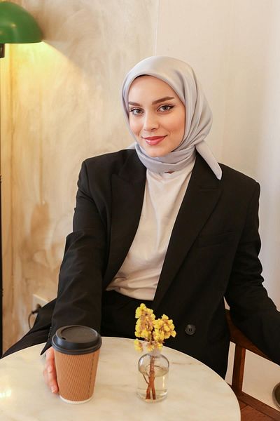 MİRAY Eșarfă de culoare uni Miray Crystal-Silver
