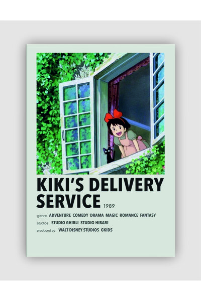 Kiki's Delivery Service Anime Info Card Minimalist Poster