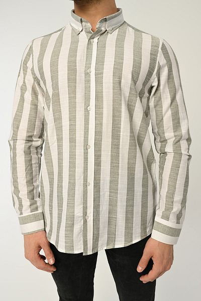 Piola Club Ριγέ Slim Fit Λινό Πουκάμισο