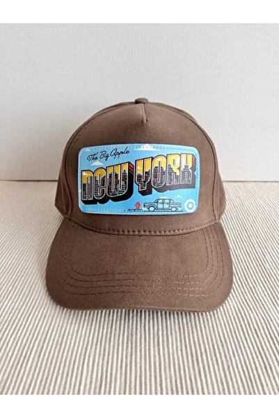 CosmoOutlet Το Big Apple New York αφαιρούμενο λογότυπο ρυθμιζόμενο Unisex καπέλο Camel