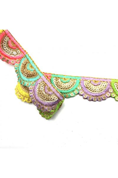 Turgut Brode Motiv cu paiete cu dungi indian multicolore 1