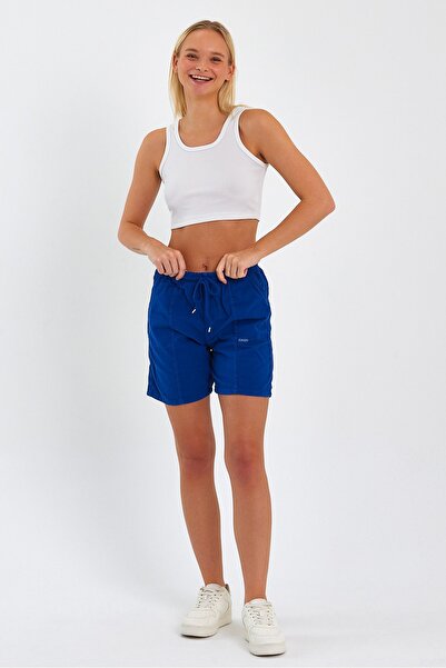 Tarz Cool Indigo Women's Linen Shorts - Relaxed Fit