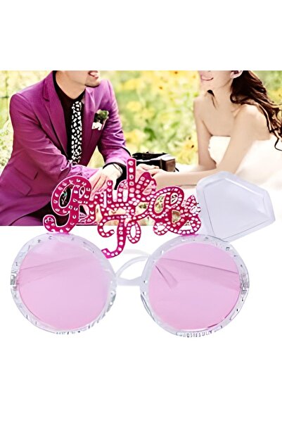Big Party نظارات العروس الزجاجية الوردية