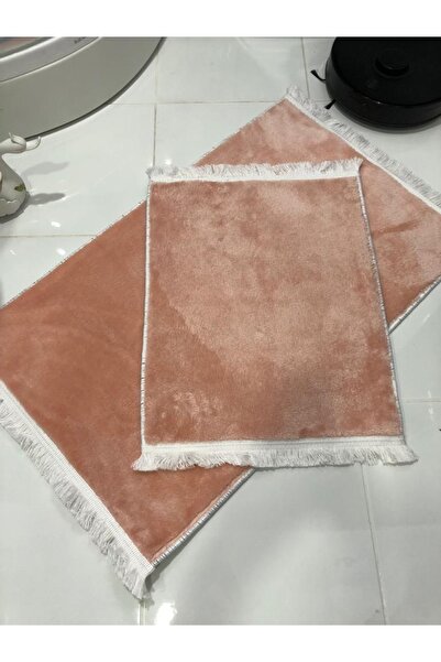 MBA Peluş Post Banyo Paspas Takımı Ikili Saçaklı Makinada Yıkanabilir