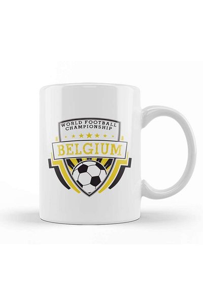 Baskı Dükkanı Belgium Shield World Football Championship Trophy Glass Porcelain