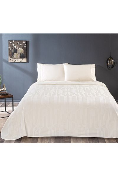 Taç Jonas Ecru Single Jacquard Pique Set