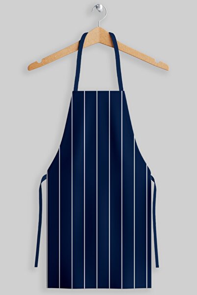 AYSHOME مريلة الشيف المخططة كبيرة الحجم بلون بترولي من آيز هوم (65 سم × 85 سم)